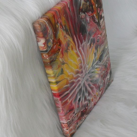 Handmade Abstract Acrylic Pour Painting - Picture 5 of 6